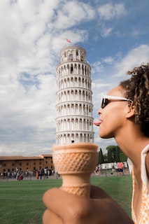 Fun photo at leaning tower of pisa